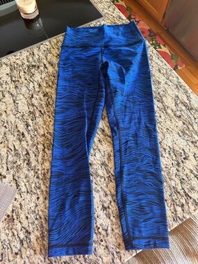 lululemon athletica Electric Blue Zebra-Stripe Leggings